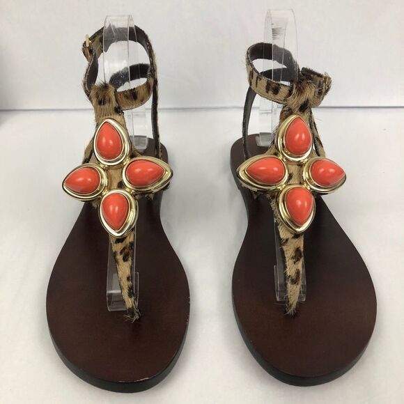 Miss Trish Embellished Calf Hair Leather Sandals - Picture 2 of 5